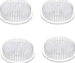 4 blomsterformede blomsterarrangementer i klar plastik, 70 mm