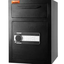 2,5 C Depository: Sikkerhedsboks med Drop Slot, adgangskoder og nøgler for ekstra beskyttelse.