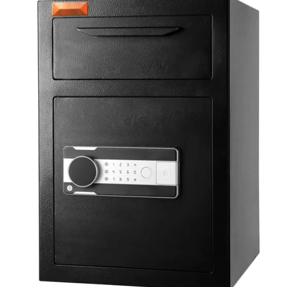 2,5 C Depository: Sikkerhedsboks med Drop Slot, adgangskoder og nøgler for ekstra beskyttelse.