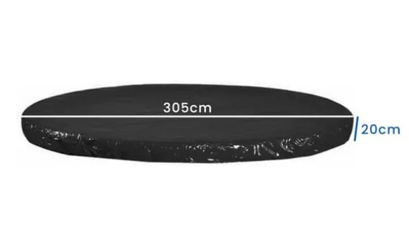 305 cm Multifunktionelt Dække til Pool & Trampoliner - Holdbart PVC med elastisk bånd