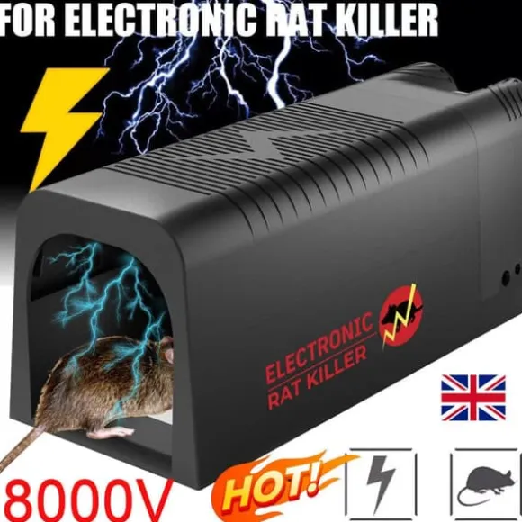 8000 High Voltage Electronic Rat Trap Killer Electric Control Zapper Rodent Pest