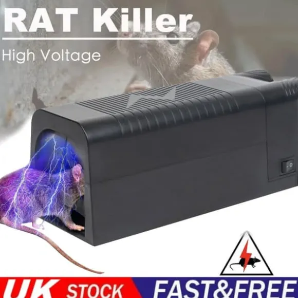 8000 High Voltage Electronic Rat Trap Killer Electric Control Zapper Rodent Pest