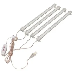 4 hoveder USB-stik Dæmpbar Full Spectrum LED Grow Light med timerfunktion til indendørs sukkulenter - 4000K 168 LED'er