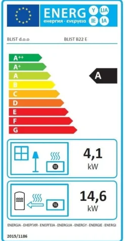 22 kW fritstående brændeovn med vandmantel til store hjem