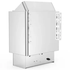 9 kW saunaovn 380V-415V, våd&tør elektrisk med indbygget kontrol. Rustfrit stål saunahegn, perfekt til afslapning.