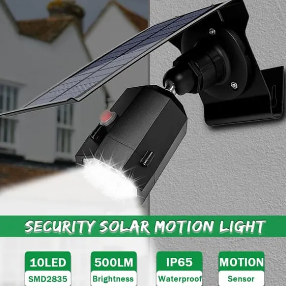 10 LED'er Infrarød Sensor Solar Power Dummy Hjem Udendørs Sikkerhedskameraer Fake Surveillcance LED-lys