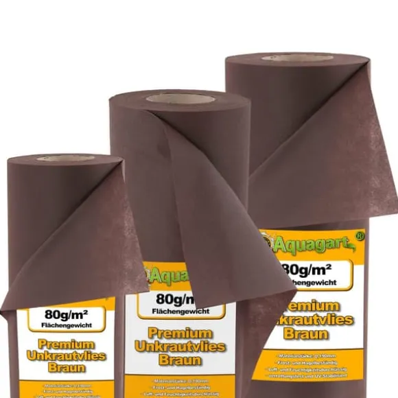 184 m² Havefleece Ukrudtsbekæmpelsesstof Mulchstof 80 g 1,6 m bred brun