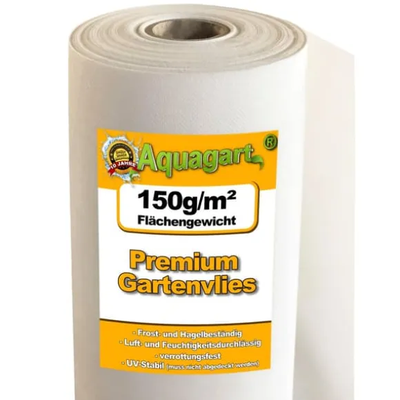 100 m² Havefleece Ukrudtsbekæmpelsesstof Ukrudtsforing Mulchstof 150 g/m² hvid 2 m bred