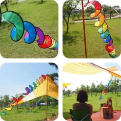 1,6 m Pride Rainbow spiral vind spinner telt flag dekoration