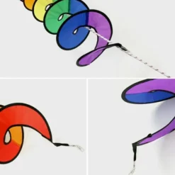 1,6 m Pride Rainbow spiral vind spinner telt flag dekoration