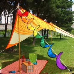 1,6 m Pride Rainbow spiral vind spinner telt flag dekoration