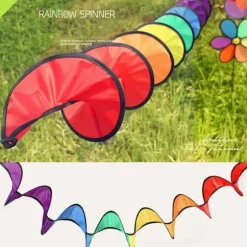 1,6 m Pride Rainbow spiral vind spinner telt flag dekoration