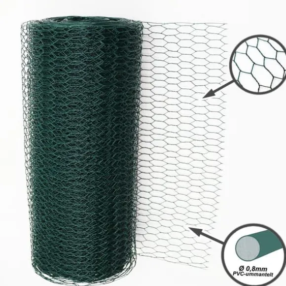 20 m Sekskantet net Kyllingehegn Kanin wire Kanin gitter Grøn Hare wire 50 cm