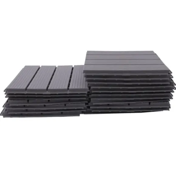 22 Pakke Udendørs Terrasse, Sammenklappelige Terrassedeckfliser, 30 x 30 x 1,6 cm