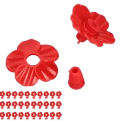 30 set Hummingbird Feeder Blommor Flerfärgad Unik utbytbar Hummingbird Bird Feeder Blomma Tillbehör Röd