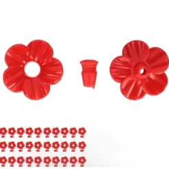30 set Hummingbird Feeder Blommor Flerfärgad Unik utbytbar Hummingbird Bird Feeder Blomma Tillbehör Röd