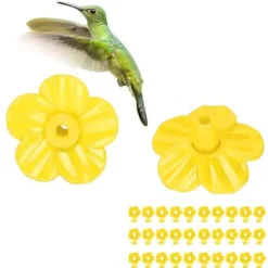 30 set Hummingbird Matare Blommor Flerfärgad Unik Utbytbar Hummingbird Fågel Matare Blom Tillbehör Gul