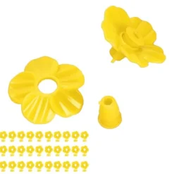 30 set Hummingbird Matare Blommor Flerfärgad Unik Utbytbar Hummingbird Fågel Matare Blom Tillbehör Gul