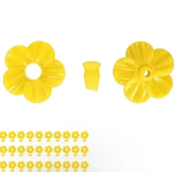 30 set Hummingbird Matare Blommor Flerfärgad Unik Utbytbar Hummingbird Fågel Matare Blom Tillbehör Gul