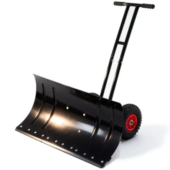 30" sneskovl med hjul, justerbar vinkel og højde, ergonomisk håndtag, kulstofstålklinge til nem frysning af indkørsler og gangbroer