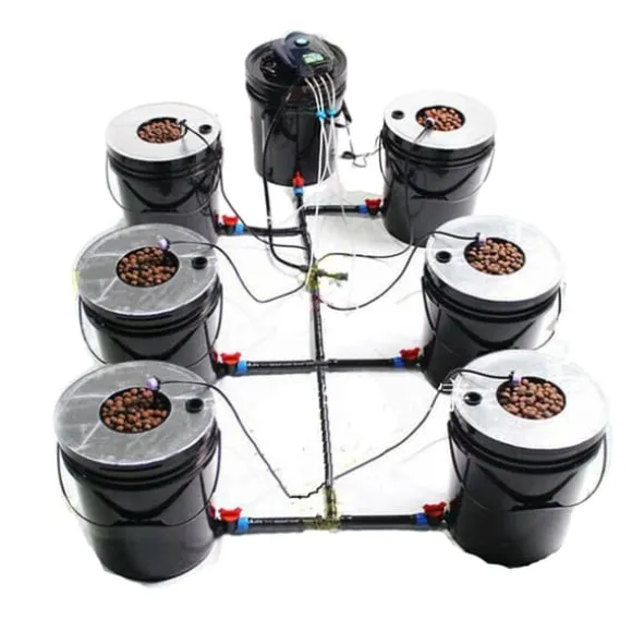 7 Spand Hydroponisk System, Effektiv Vandbrug,sort