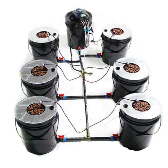 7 Spand Hydroponisk System, Effektiv Vandbrug,sort