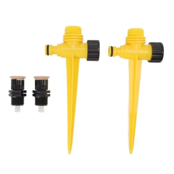 2 sæt 360 graders roterende havesprinkler jordstik type McGonagall sprinklerhoved til drypvanding grøn køling