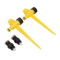 2 sæt 360 graders roterende havesprinkler jordstik type McGonagall sprinklerhoved til drypvanding grøn køling