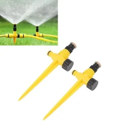 2 sæt 360 graders roterende havesprinkler jordstik type McGonagall sprinklerhoved til drypvanding grøn køling