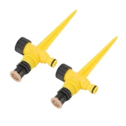 2 sæt 360 graders roterende havesprinkler jordstik type McGonagall sprinklerhoved til drypvanding grøn køling