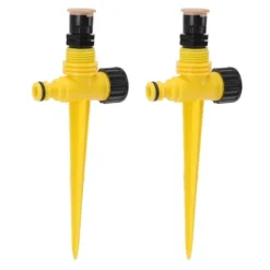 2 sæt 360 graders roterende havesprinkler jordstik type McGonagall sprinklerhoved til drypvanding grøn køling