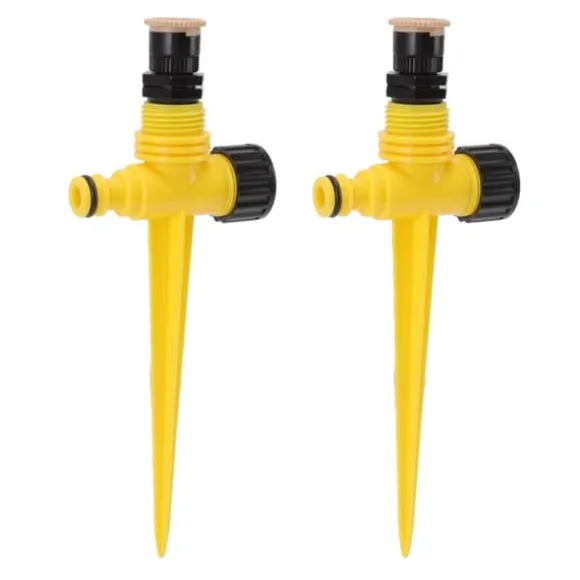 2 sæt 360 graders roterende havesprinkler jordstik type McGonagall sprinklerhoved til drypvanding grøn køling