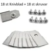 18 st Knivblad till Husqvarna Automower Gardena Silver Robotgräsklippare