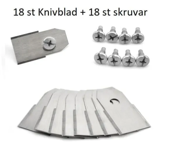 18 st Knivblad till Husqvarna Automower Gardena Silver Robotgräsklippare