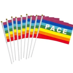 50/100 st Mini Peace Flag Rainbow Pacifist Flag Handhållen Polyester Peace Flagga