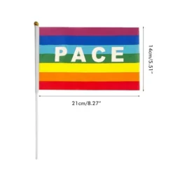 50/100 st Mini Peace Flag Rainbow Pacifist Flag Handhållen Polyester Peace Flagga