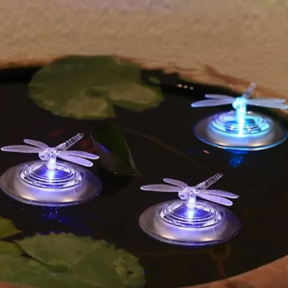 2 st Solar flytande poolljus färgskiftande LED-fjäril trollslända ljus Utomhuspool Trädgård Bakgård Damm Festdekorationer
