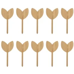 10 st Växtetiketter Bambu Material Lätt att skriva 1/8 i tjocklek Dekorativa trädgårdsmarkörer för trädgårdsmästare Bladform