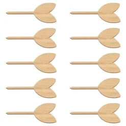 10 st Växtetiketter Bambu Material Lätt att skriva 1/8 i tjocklek Dekorativa trädgårdsmarkörer för trädgårdsmästare Bladform