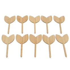 10 st Växtetiketter Bambu Material Lätt att skriva 1/8 i tjocklek Dekorativa trädgårdsmarkörer för trädgårdsmästare Bladform