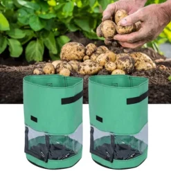 2 stk. 10 gallon kartoffelplantepose åndbar ikke-vævet stof plantekasse til indendørs udendørs plantning