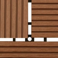 11 stk. Brune 30 x 30 cm dækningsfliser WPC 1 m2 - - Home & Living