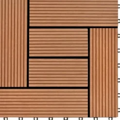 11 stk. Brune 30 x 30 cm dækningsfliser WPC 1 m2 - - Home & Living