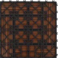11 stk. Brune 30 x 30 cm dækningsfliser WPC 1 m2 - - Home & Living