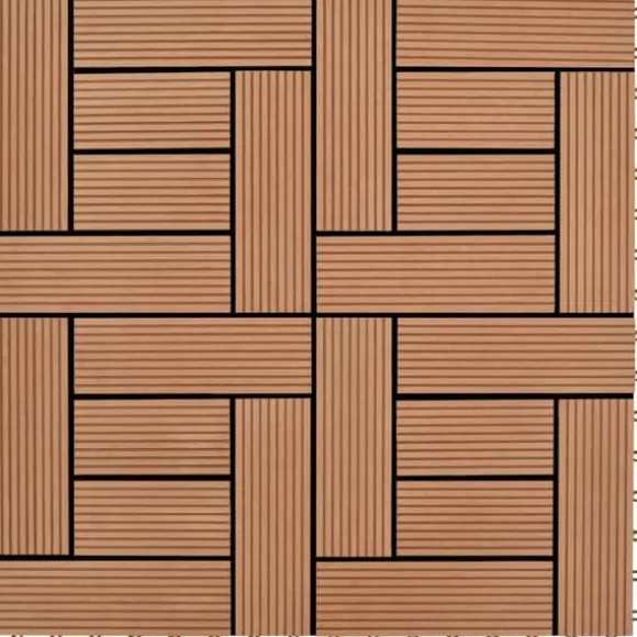 11 stk. Brune 30 x 30 cm dækningsfliser WPC 1 m2 - Gulve