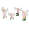 4 Stk Flower Fairies Figurer Statue Have Home Ornament Resin Model Miniature Landscape Decor