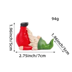 2 stk. gnome-statue, sjov, fræk havenisse-figurdekoration, mini julenissedekoration