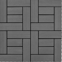11 stk. Grå 30 x 30 cm kompositfliser WPC 1 m2 - - Home & Living