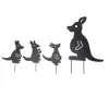 4 stk Jernkunst Dyredekoration Genial Multi Purpose Kangaroo Plugin Efterårsdekoration til gårdhave