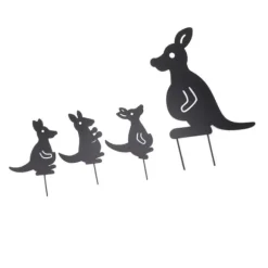 4 stk Jernkunst Dyredekoration Genial Multi Purpose Kangaroo Plugin Efterårsdekoration til gårdhave